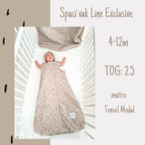 Spací vak TENCEL 4-12m celoročný LINE svetlohnedý 