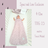 Spací vak TENCEL 4-12m celoročný LINE pastel ružový