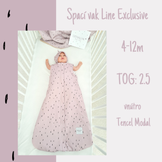 Spací vak TENCEL 4-12m celoročný LINE pastel ružový