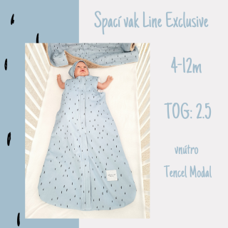 Spací vak TENCEL 4-12m celoročný LINE modrý 